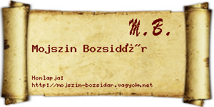 Mojszin Bozsidár névjegykártya